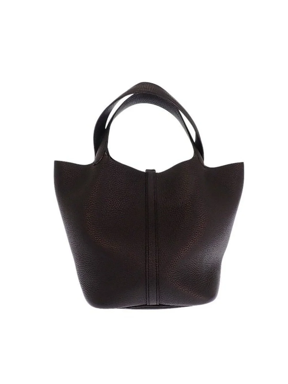 Hermes Picotin Lock MM Handbag Taurillon Clemence Black Silver